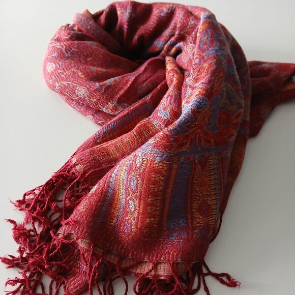 large Indian Pashmina Style Scarf / Shawl - Picture 3 of 3